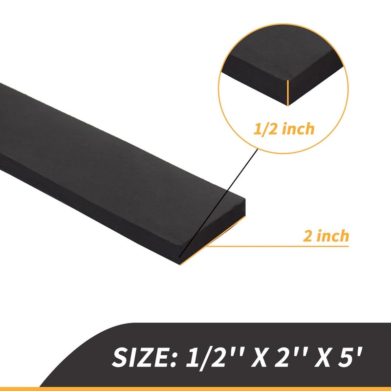 TEKDOE 1/2 Inch Thick Neoprene Rubber Strips and Heavy-Duty Solid Rubber Rolls, Sheet for DIY Gasket, Warehouse, Pads, Seals, Weather Stripping, Flooring (2 Inch Wide, 5 Feet Long) - Image 5
